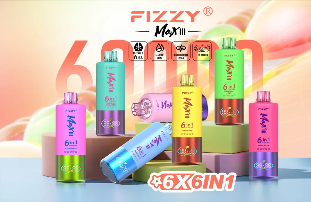 groothandel fizzy max iii wegwerp vape - 60.000 puffs (eu magazijn)